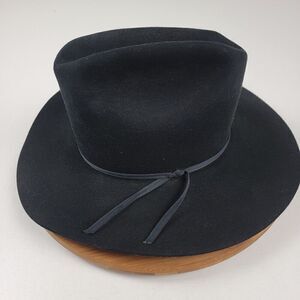Resistol Clint Black Signature 6 3/4 Long Oval Wester Hat Cowboy Self Conforming